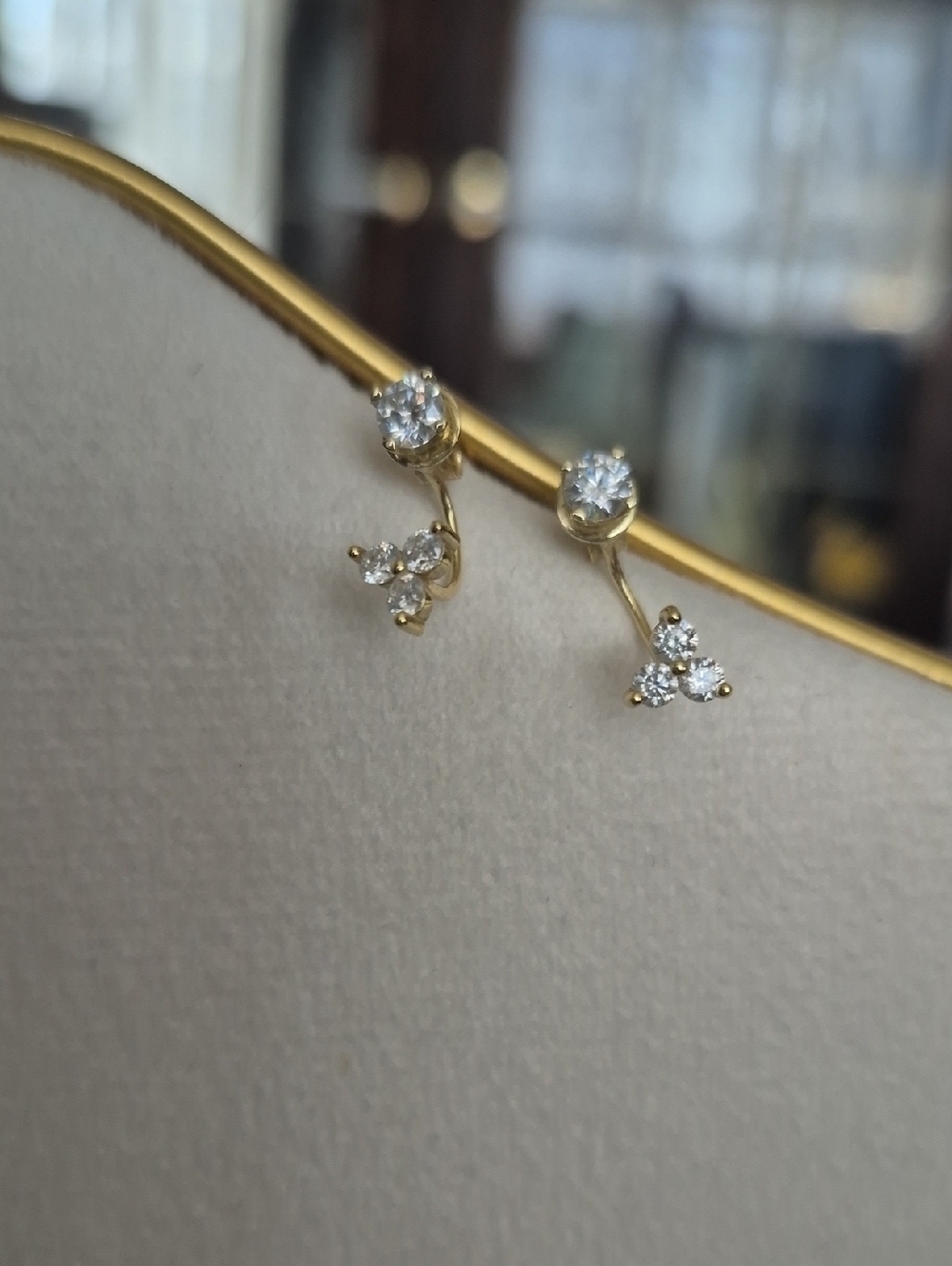 Gold Vermeil 0.3ct 4mm D Drop Stud Earrings - Elegant Women's Jewelry